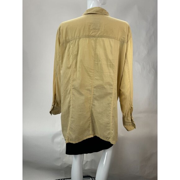 Calvin Klein Jeans Womens Beige Embroidered Button-Up Long Sleeve Shirt 2X - Picture 3 of 16